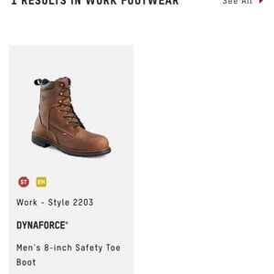 Red Wing Brown Leather Work Boots with Safety Toe